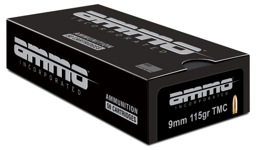 Ammo Inc 9mm Luger Ammo 115gr TMC Ammunition - 50 Rounds