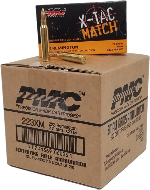 PMC X-TAC Match .223 Remington Rifle Ammo - 77 Grain | OTM | 200rd Cube (10Boxes)