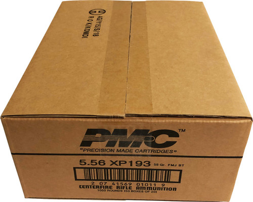 PMC 5.56x45mm NATO Ammo 55gr FMJ-BT Ammunition - 20 Rounds