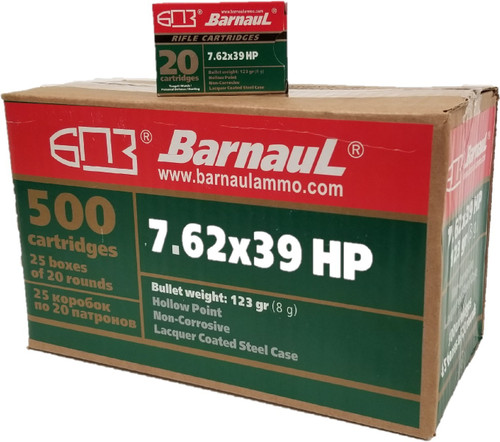 Barnaul Ammo 7.62 x 39 Ammo 123gr HP Ammunition - 20 Rounds