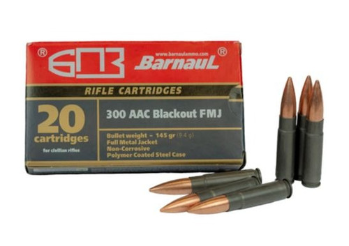 Barnaul Ammo .300 AAC Blackout Ammo 145gr FMJ Ammunition - 20 Rounds