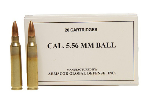 Armscor 5.56x45mm NATO Ammo 55gr FMJ Ammunition - 20 Rounds
