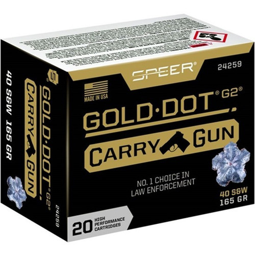 Speer 40 S&W Ammo 165gr JHP Ammunition - 20 Rounds