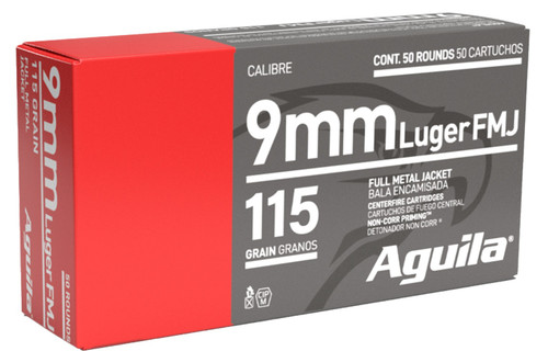 Aguila 9mm Ammo 115gr FMJ Ammunition - 50 Rounds