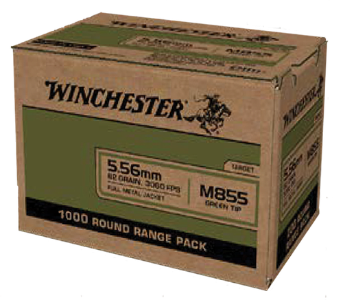 Winchester 5.56x45mm NATO Ammo 62gr FMJBT Ammunition - 1000 Rounds