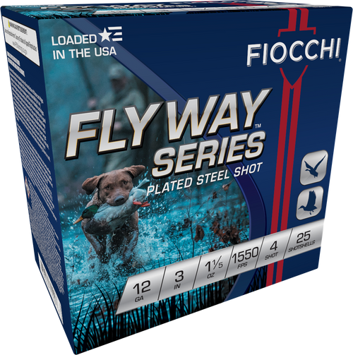 Fiocchi 12 Gauge Ammo 1-1/5 oz #4 Shot Steel Ammunition - 25 Rounds