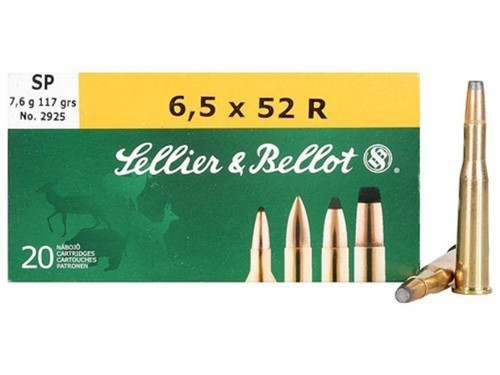 Sellier & Bellot 6.5x52mmR Ammo 117gr SJSP Ammunition - 20 Rounds