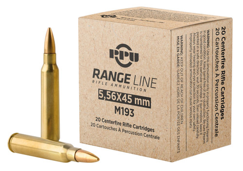 PPU 5.56x45mm NATO Ammo 55gr FMJBT Ammunition - 20 Rounds