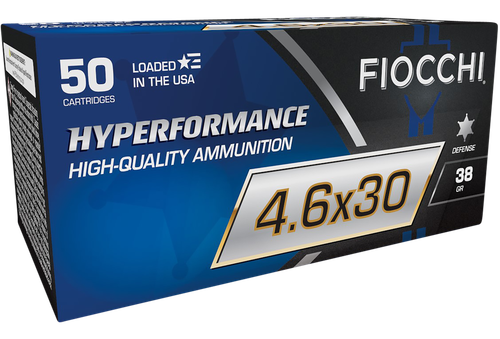 Fiocchi Hyperformance Defense Rifle 4.6x30 H&K 38gr Tipped HP Ammo - 50 Rounds