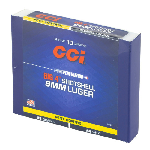 CCI 9mm Ammo 45gr #4 Shot Ammunition - 10 Rounds