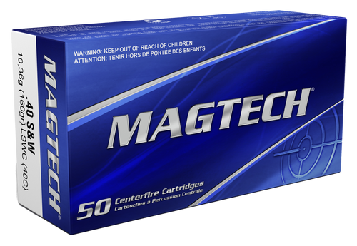 Magtech 40 Cal Ammo 160gr Lead Semi Wadcutter Ammunition - 50 Rounds