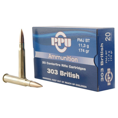 Prvi Partisan 303 British Ammo 174gr FMJ Boat Tail Ammunition - 20 Rounds