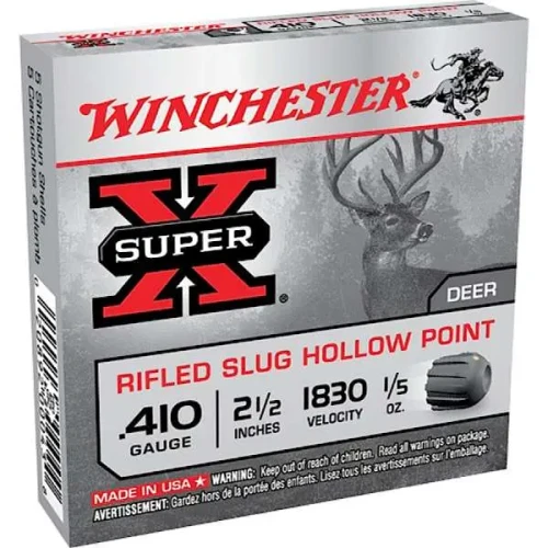 Winchester 410 Gauge Ammo 1/5 oz Foster-Type Slug Ammunition - 15 Rounds