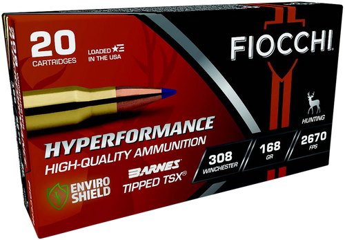Fiocchi 308 Ammo 168gr Barnes Tipped TSX Ammunition - 20 Rounds