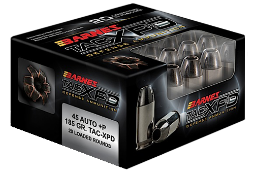 Barnes 45 ACP Ammo 185gr TAC-XP Ammunition - 20 Rounds