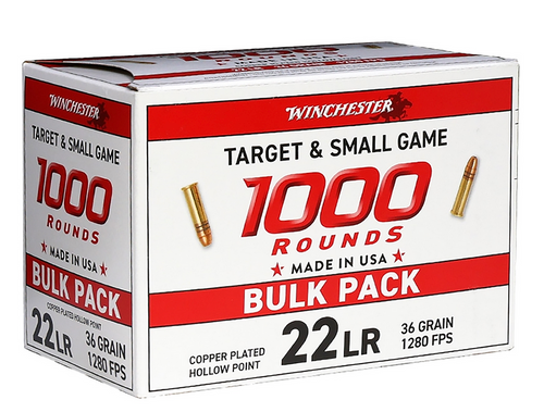 Winchester .22 LR Ammo 36gr CPHP Ammunition - 1000 Rounds