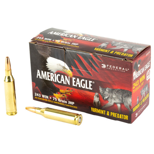 Federal .243 Win Ammo 75gr JHP Ammunition - 40 Rounds