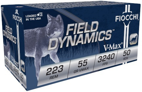 Fiocchi .223 Rem Ammo 55gr V-Max Ammunition - 50 Rounds