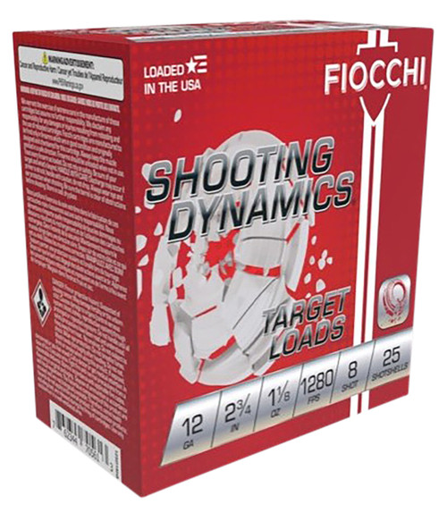 Fiocchi 12 Gauge Ammo 1-1/8 oz #8 Lead Ammunition - 25 Rounds