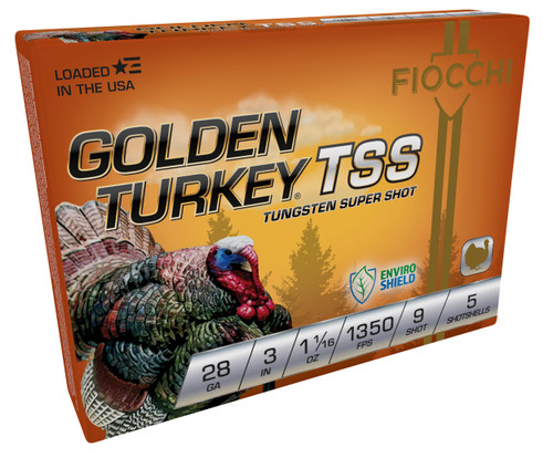 Fiocchi 28 Gauge Ammo 1-1/16 oz #9 Tungsten Ammunition - 5 Rounds