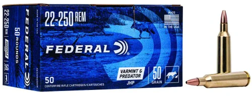 Federal .22-250 Rem Ammo 50gr JHP Ammunition - 50 Rounds