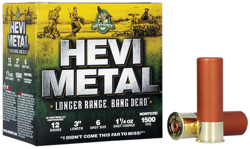 Hevi-Shot 12 Gauge Shotgun Ammunition HS38006 3" #6 - 25 Shells