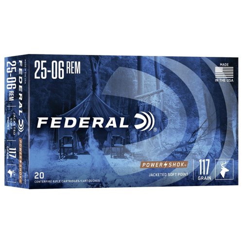 Federal 25-06 Rem Ammo 117gr JSP Ammunition - 20 Rounds