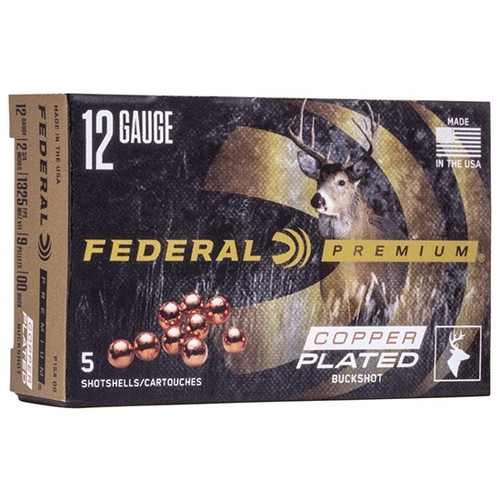 Federal 12 Gauge Ammo 1-1/8 oz #00 Buck Ammunition - 5 Rounds