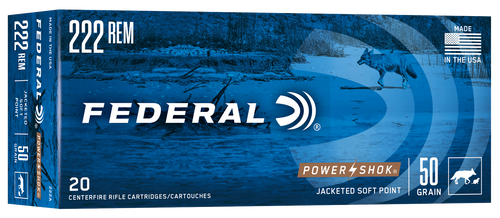 Federal .222 Rem Ammo 50gr JSP Ammunition - 20 Rounds