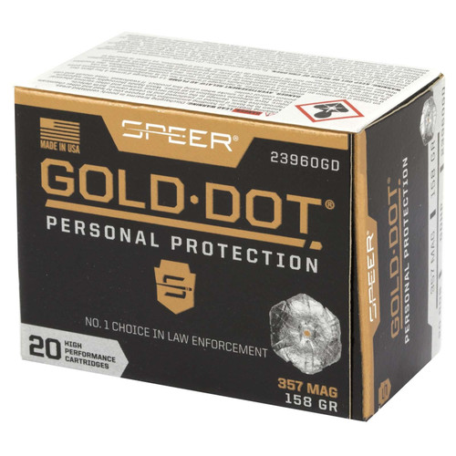 Speer .357 Magnum Ammo 158gr JHP Ammunition - 20 Rounds
