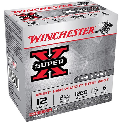 Winchester 12 Gauge Ammo 1 1/8 oz #6 Shot Ammunition - 25 Rounds
