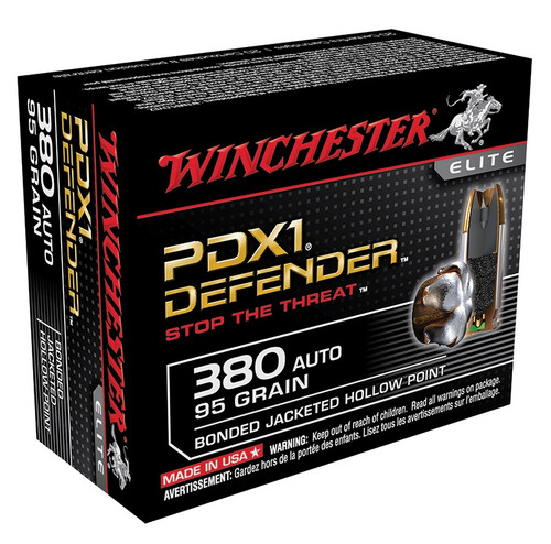 Winchester .380 Auto Ammo 95gr JHP Ammunition - 20 Rounds
