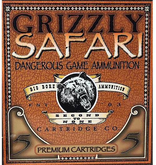 Grizzly .458 Winchester Magnum Ammo 500gr Solid Brass Ammunition - 5 Rounds