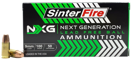 Sinterfire 9mm Ammo 100gr Lead Free Ball Ammunition - 50 Rounds