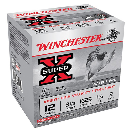 Winchester 12 Gauge Ammo 1-1/4 oz #2 Steel Shot Ammunition - 25 Rounds
