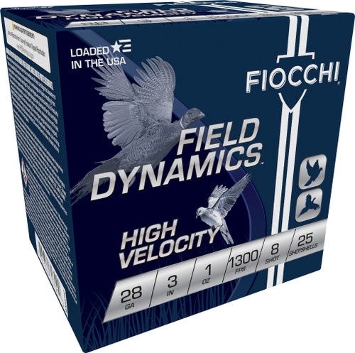 Fiocchi 28 Gauge Shotgun Ammunition 3" #8 - 25 Shells