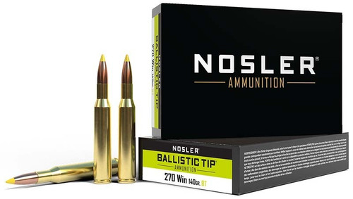 Nosler .270 Winchester Ammo 140gr BT Ammunition - 20 Rounds