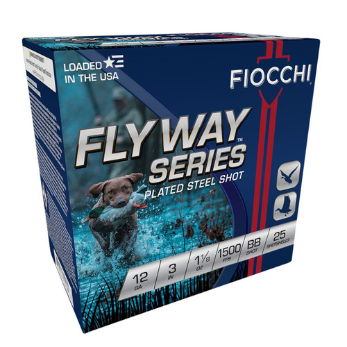 Fiocchi 12 Gauge Ammo 1-1/8 oz #BB Steel Ammunition - 25 Rounds