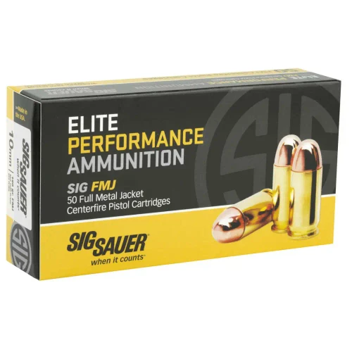 Sig Sauer 10mm Auto 180gr FMJ Ammo - 50 Rounds