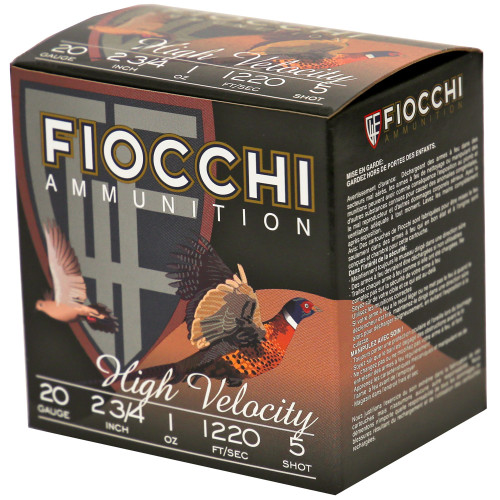 Fiocchi 20 Gauge Ammo 1 oz #5 Lead Ammunition - 25 Rounds