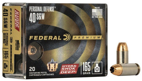 Federal .40 S&W Ammo 165gr JHP Ammunition - 20 Rounds