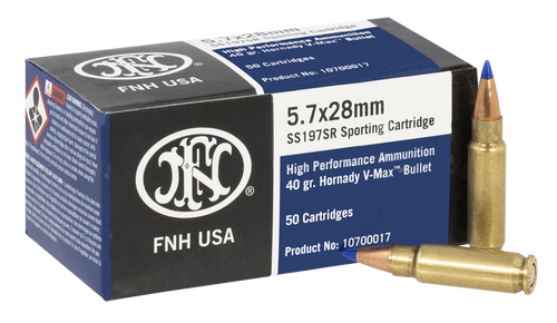 FN 5.7x28 Ammo 40gr Hornady V Max Ammunition - 50 Rounds