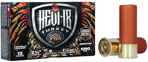Hevi-Shot 12 Gauge Ammo 1 1/4 oz #9 Tungsten Ammunition - 5 Rounds