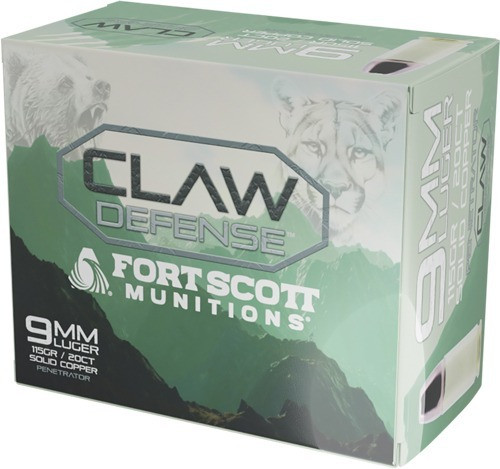 Fort Scott Munitions 9mm Ammo 115gr Solid Flat Nose Ammunition - 20 Rounds