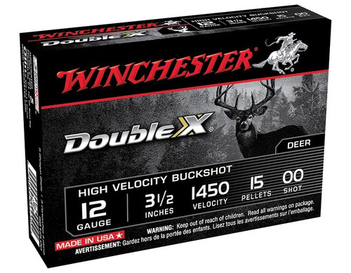 Winchester 12 Gauge Ammo 1-1/8 oz #00 Copper Plated Buck Ammunition - 5 Rounds