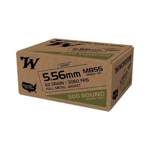 Winchester 5.56x45mm NATO Ammo 62gr FMJ Ammunition - 500 Rounds