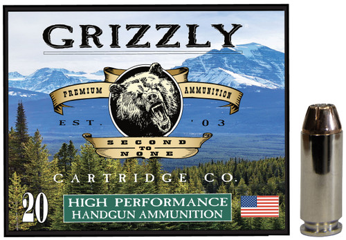 Grizzly Cartridge 10mm Auto Ammo 180gr JHP Ammunition - 20 Rounds