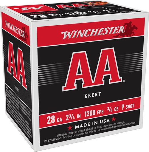 Winchester 28 Gauge Ammo 3/4 oz #9 Shot Ammunition - 25 Rounds