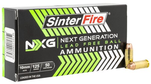 Sinterfire 10mm Auto Ammo 125gr Solid Copper Ammunition - 50 Rounds