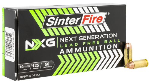 Sinterfire 10mm Ammo 125gr Lead Free Ball Ammunition - 50 Rounds